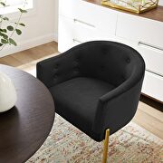 Tufted performance velvet accent chair in black additional photo 3 of 7