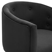Tufted performance velvet accent chair in black additional photo 4 of 7