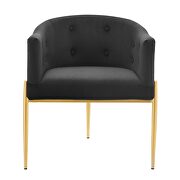 Tufted performance velvet accent chair in black additional photo 5 of 7