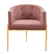 Tufted performance velvet accent chair in dusty rose additional photo 5 of 7