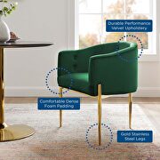 Tufted performance velvet accent chair in emerald additional photo 2 of 7