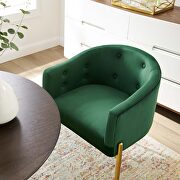 Tufted performance velvet accent chair in emerald additional photo 3 of 7