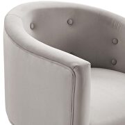 Tufted performance velvet accent chair in light gray additional photo 4 of 7
