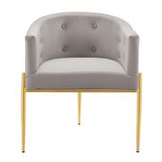Tufted performance velvet accent chair in light gray additional photo 5 of 7
