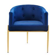 Tufted performance velvet accent chair in navy additional photo 5 of 7