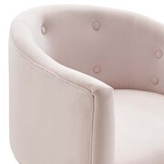 Tufted performance velvet accent chair in pink additional photo 4 of 7