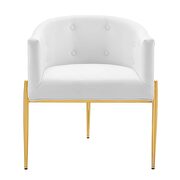 Tufted performance velvet accent chair in white additional photo 5 of 7