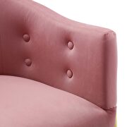 Tufted performance velvet accent dining armchair in dusty rose additional photo 5 of 8