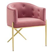 Tufted performance velvet accent dining armchair in dusty rose by Modway additional picture 9