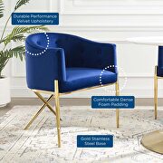 Tufted performance velvet accent dining armchair in navy by Modway additional picture 2