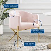 Tufted performance velvet accent dining armchair in pink by Modway additional picture 2