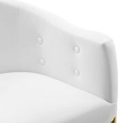 Tufted performance velvet accent dining armchair in white additional photo 5 of 8