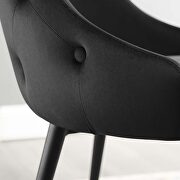 Tufted performance velvet dining side chair in black additional photo 2 of 7