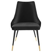 Tufted performance velvet dining side chair in black additional photo 5 of 7