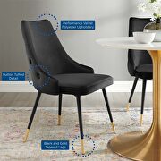 Tufted performance velvet dining side chair in black by Modway additional picture 8