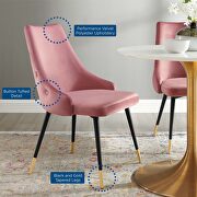 Tufted performance velvet dining side chair in dusty rose by Modway additional picture 8