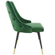 Tufted performance velvet dining side chair in emerald additional photo 4 of 7