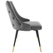 Tufted performance velvet dining side chair in gray additional photo 4 of 7