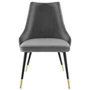 Tufted performance velvet dining side chair in gray additional photo 5 of 7