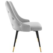 Tufted performance velvet dining side chair in light gray additional photo 4 of 7