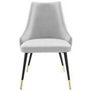 Tufted performance velvet dining side chair in light gray additional photo 5 of 7