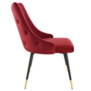 Tufted performance velvet dining side chair in maroon additional photo 4 of 7
