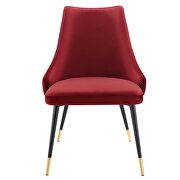 Tufted performance velvet dining side chair in maroon additional photo 5 of 7