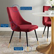 Tufted performance velvet dining side chair in maroon by Modway additional picture 8