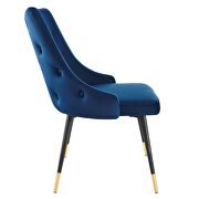 Tufted performance velvet dining side chair in navy additional photo 4 of 7
