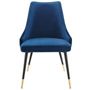 Tufted performance velvet dining side chair in navy additional photo 5 of 7