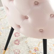 Tufted performance velvet dining side chair in pink additional photo 2 of 7