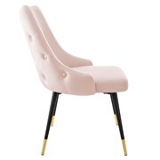 Tufted performance velvet dining side chair in pink additional photo 4 of 7