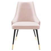 Tufted performance velvet dining side chair in pink additional photo 5 of 7
