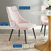 Tufted performance velvet dining side chair in pink by Modway additional picture 8