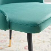 Tufted performance velvet dining side chair in teal additional photo 2 of 7