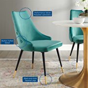 Tufted performance velvet dining side chair in teal by Modway additional picture 8