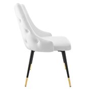 Tufted performance velvet dining side chair in white additional photo 4 of 7