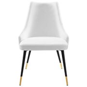 Tufted performance velvet dining side chair in white additional photo 5 of 7