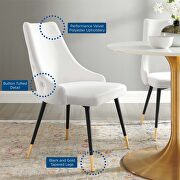Tufted performance velvet dining side chair in white by Modway additional picture 8