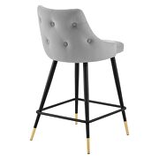 Performance velvet counter stool in light gray by Modway additional picture 5
