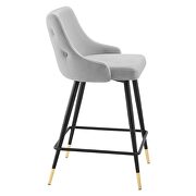 Performance velvet counter stool in light gray by Modway additional picture 6