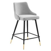 Performance velvet counter stool in light gray by Modway additional picture 7