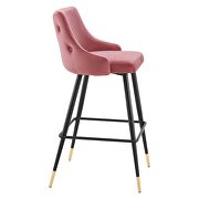 Performance velvet bar stool in dusty rose by Modway additional picture 6