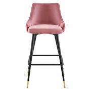 Performance velvet bar stool in dusty rose by Modway additional picture 8