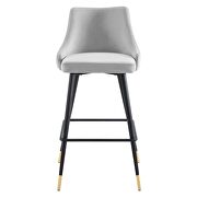Performance velvet bar stool in light gray by Modway additional picture 8