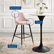 Performance velvet bar stool in pink by Modway additional picture 2