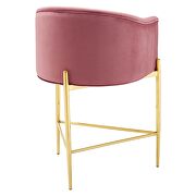 Tufted counter stool in dusty rose additional photo 4 of 7
