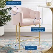 Tufted counter stool in pink by Modway additional picture 8