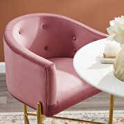 Tufted performance velvet bar stool in dusty rose additional photo 2 of 7