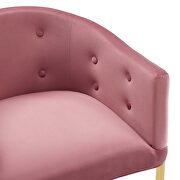 Tufted performance velvet bar stool in dusty rose by Modway additional picture 3